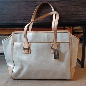 Coach Taylor Foiled Silver Carryall shoulder bag NWT